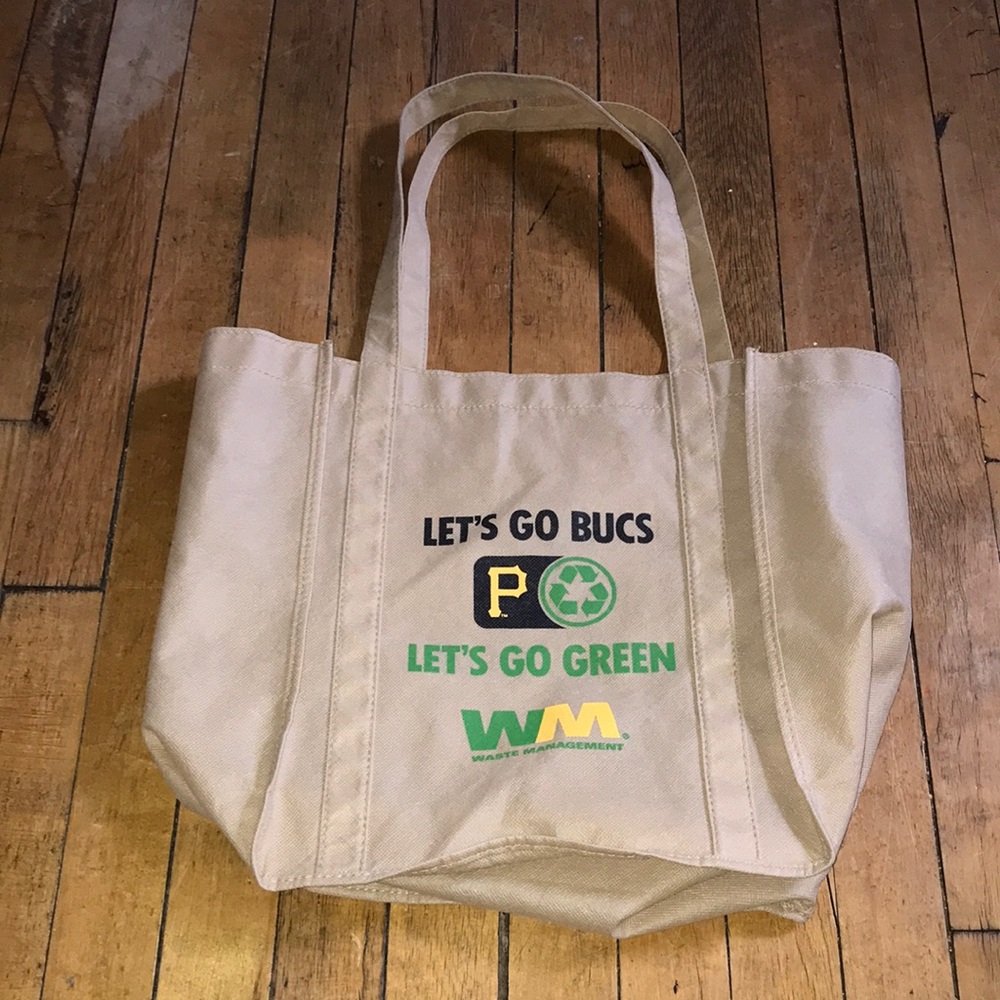 Pittsburgh Pirates Waste Management ‘Let’s Go‎ Green’ Beige Tote Bag